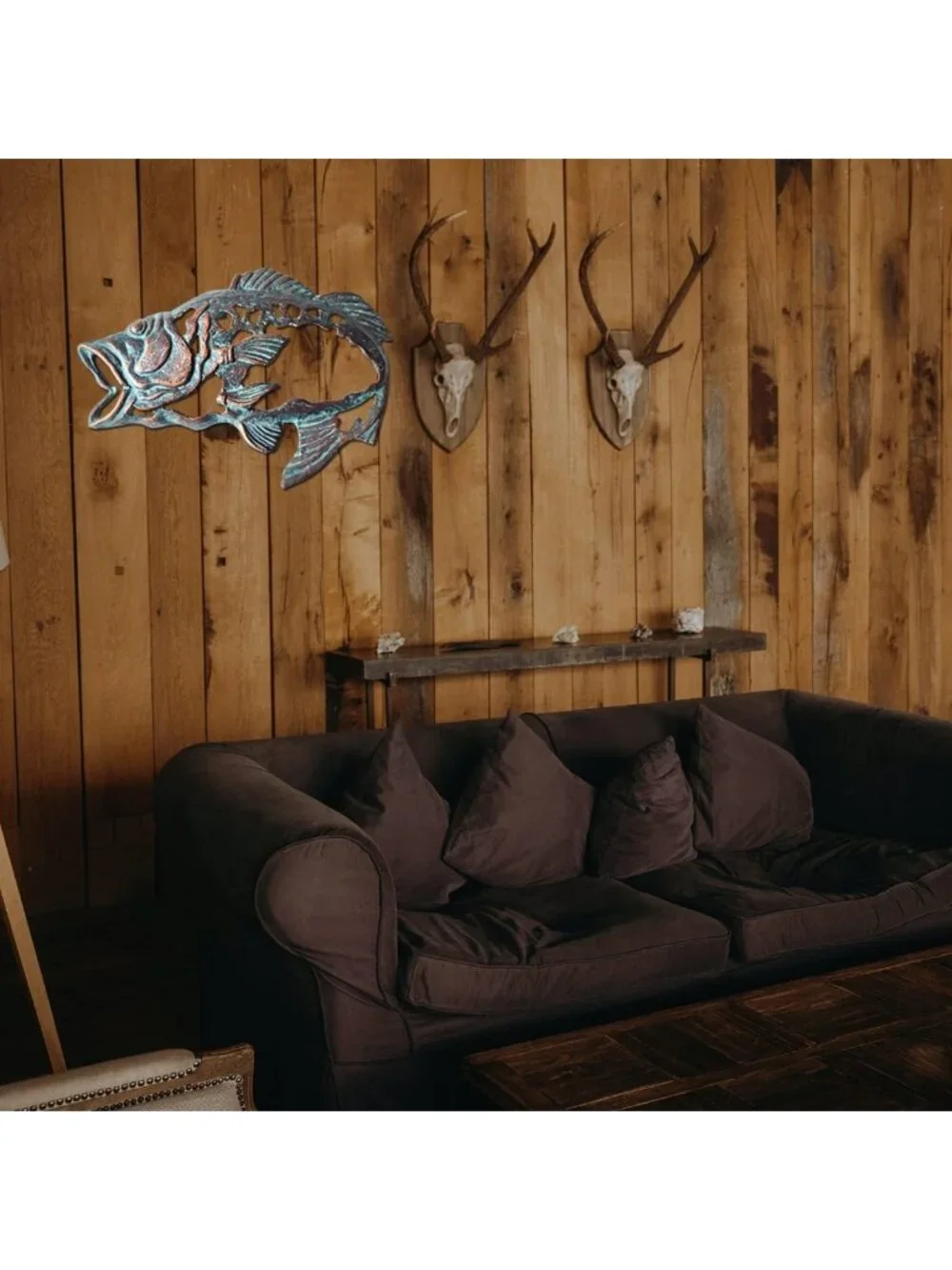 Unique Large Mouth Bass Metal Wall Art - Heavy Duty Fish Decor for Fishing